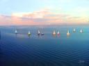 Digital painting of sailboats